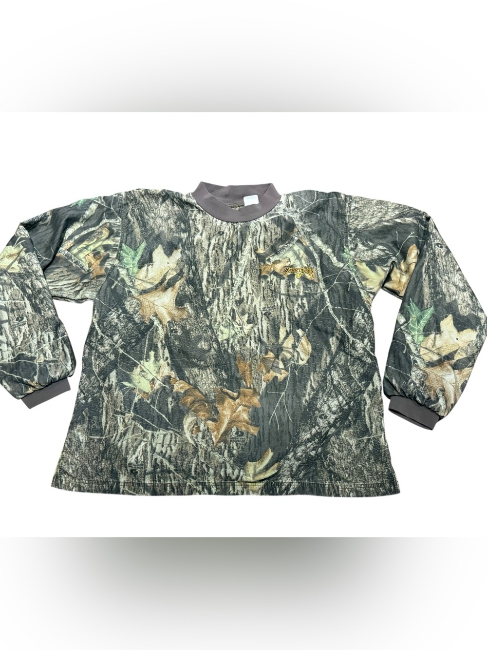 Scent-Lok Mossy Oak Camo Long Sleeve Nylon Sweatshirt Odor Eliminating Mens XL